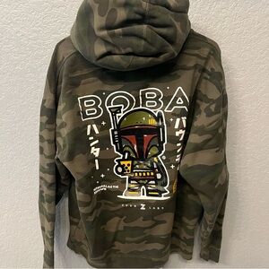 Star Wars Boba Fett Boba Tea Graphic Hoodie Camouflage Large